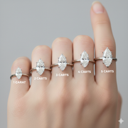 Marquise Cut - Pave Band Hidden Halo - Classic Engagement Ring- 14 K Gold